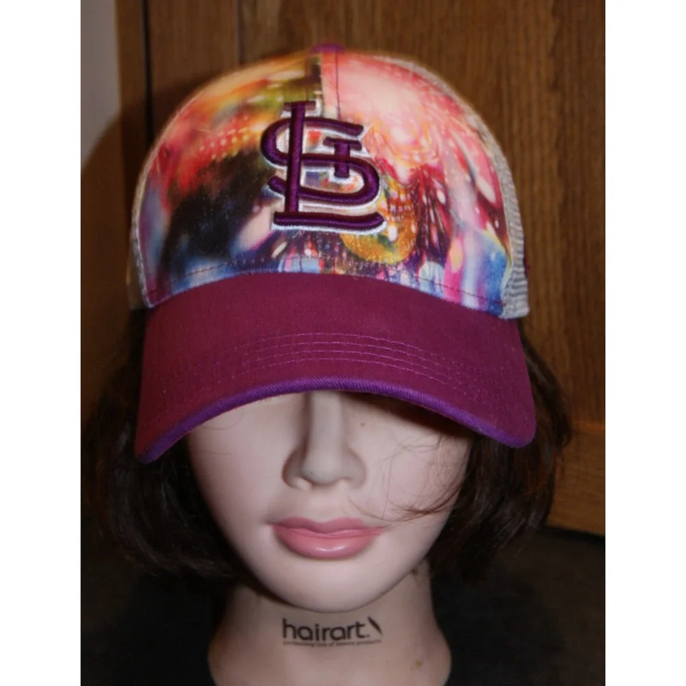 St Louis Cardinals Youth Girls Purple Colorful Swirls Trucker Snapback Hat Cap